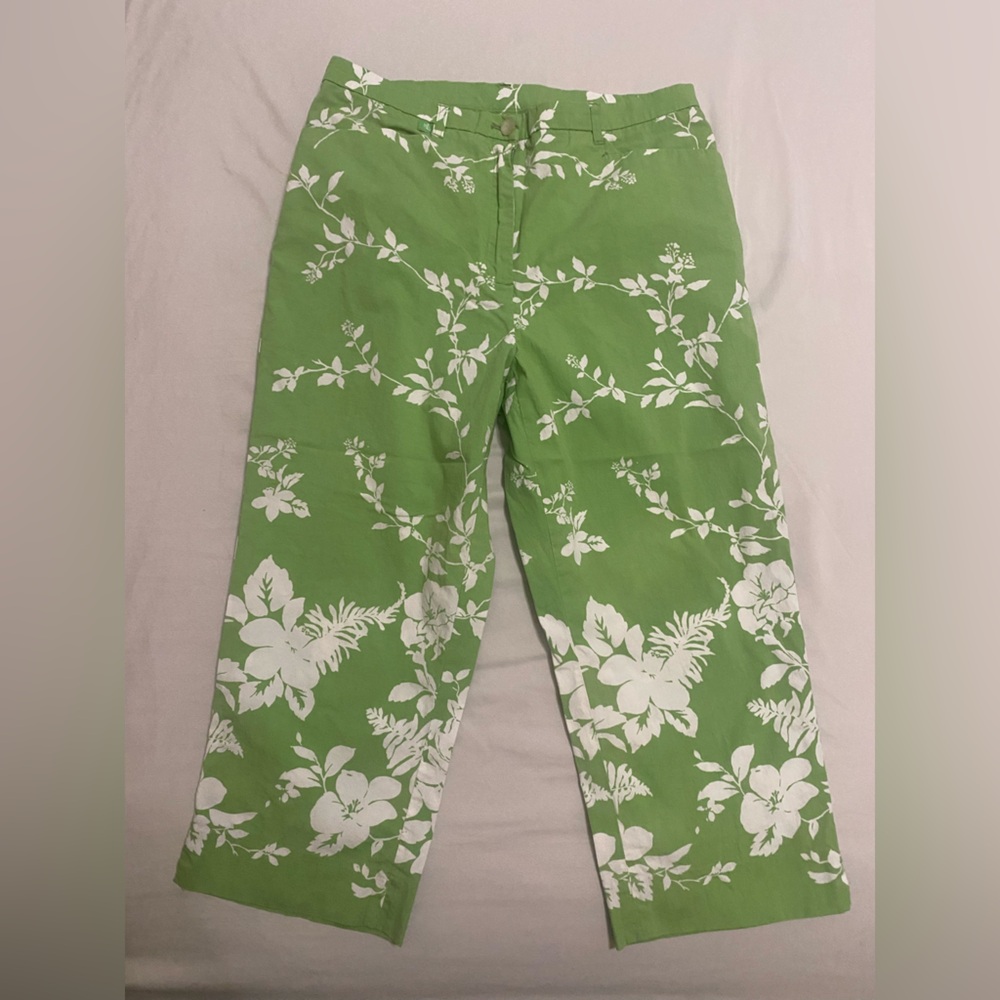 Lauren Ralph Lauren Green Floral Capris 8P